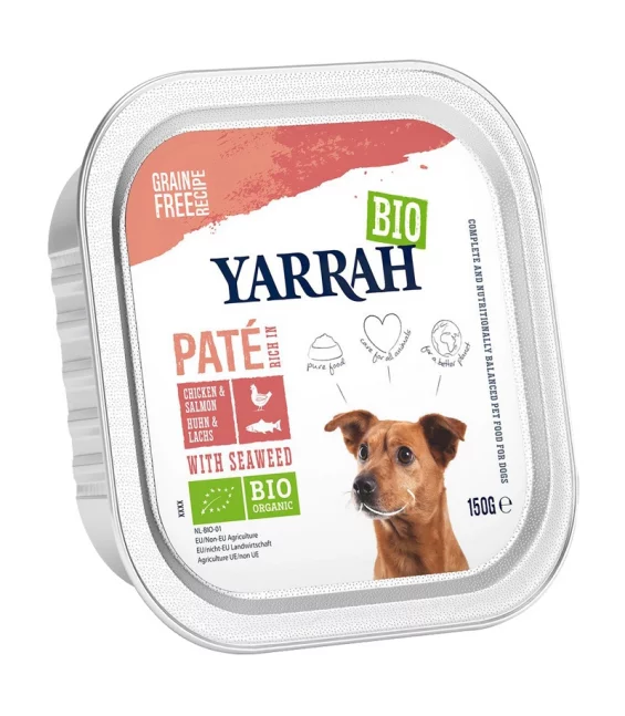Pâté poulet & saumon pour chien BIO - 150g - Yarrah