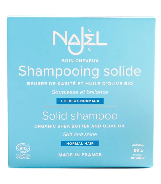 Festes BIO-Shampoo für normales Haar Sheabutter & Olive - 75g - Najel