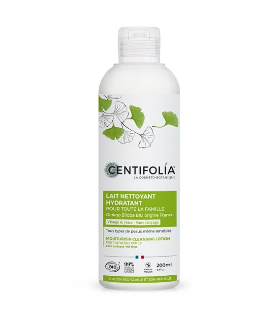 Lait nettoyant hydratant famille BIO ginkgo biloba - 200ml - Centifolia