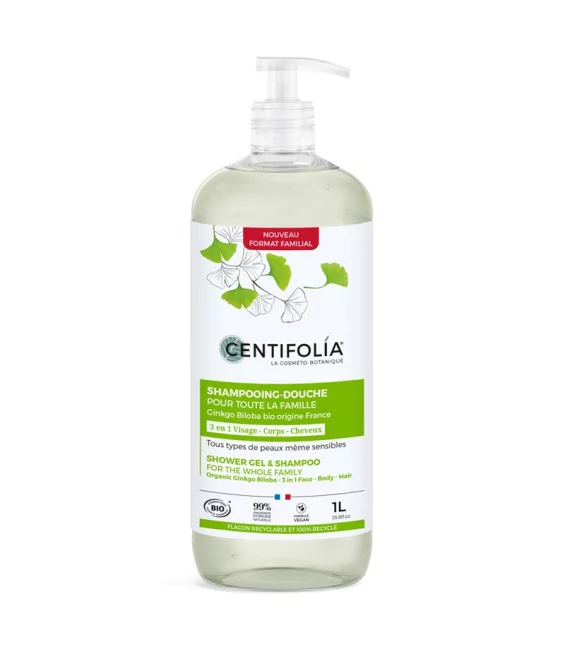 Shampooing douche famille BIO ginkgo biloba - 1l - Centifolia