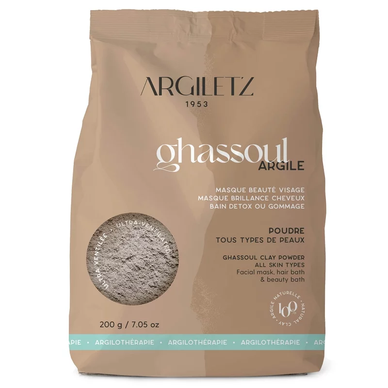 Argile Ghassoul ultra-ventilée - 200g - Argiletz