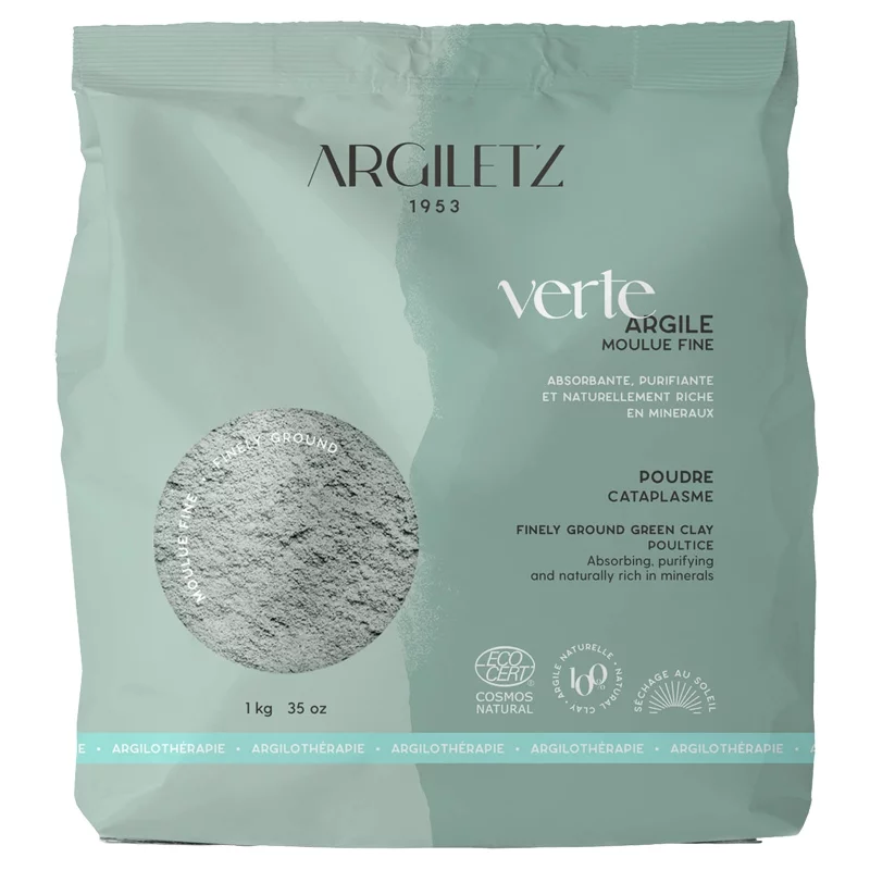 Argile verte moulue fine - 1kg - Argiletz