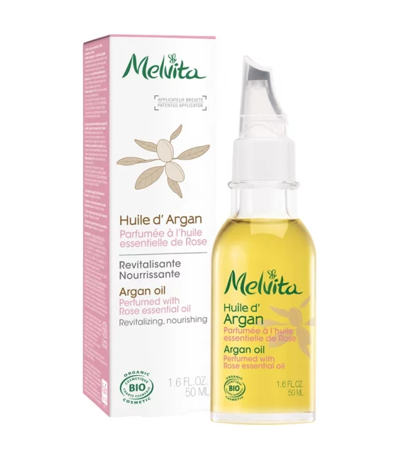 Huile d'argan parfumée à l'huile essentielle de rose BIO - 50ml - Melvita