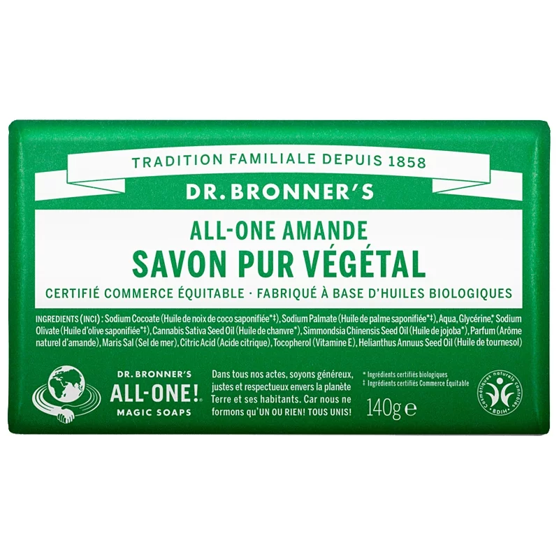 Reine Naturseife BIO Mandel - 140g - Dr. Bronner's