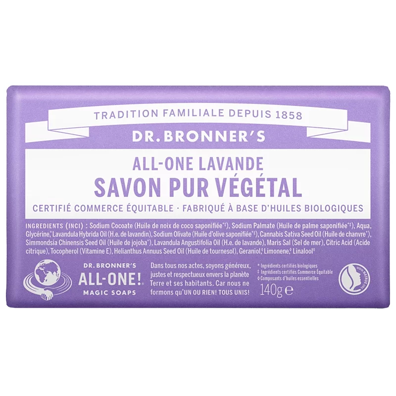 Savon pur BIO lavande - 140g - Dr. Bronner's