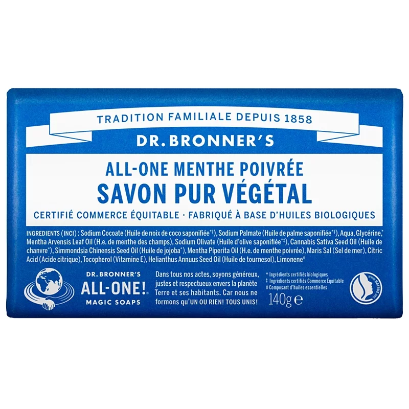 Reine Naturseife BIO Pfefferminze - 140g - Dr. Bronner's