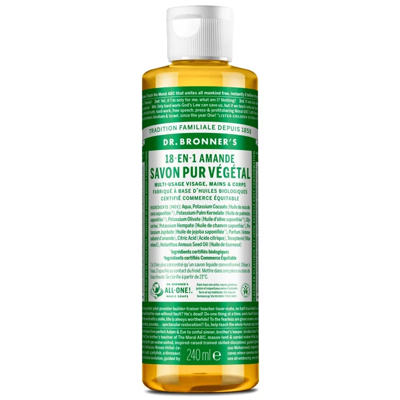 Savon liquide 18-en-1 BIO amande - 240ml - Dr. Bronner's