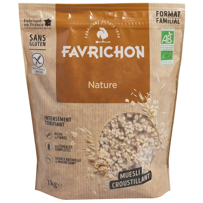 Müesli croustillant nature BIO - 1kg - Favrichon