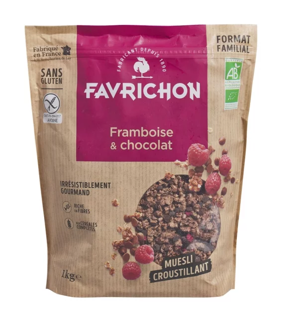 Müesli croustillant framboise & chocolat BIO - 1kg - Favrichon