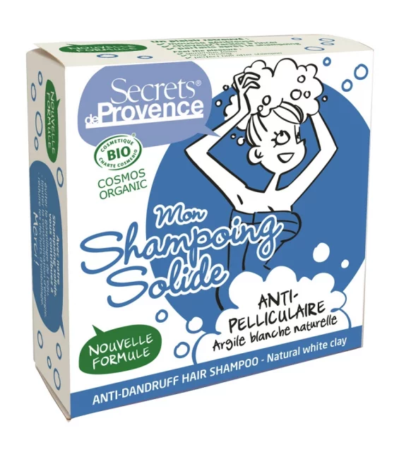 Shampooing solide anti-pelliculaire BIO argile blanche 85g Secrets de Provence