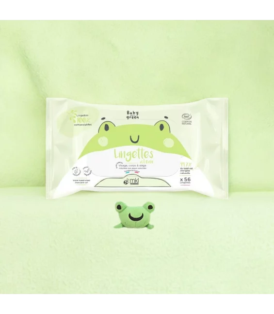 Natürliche Baby-Feuchttücher wasserbasiert - 56 Stück - MKL Green Nature