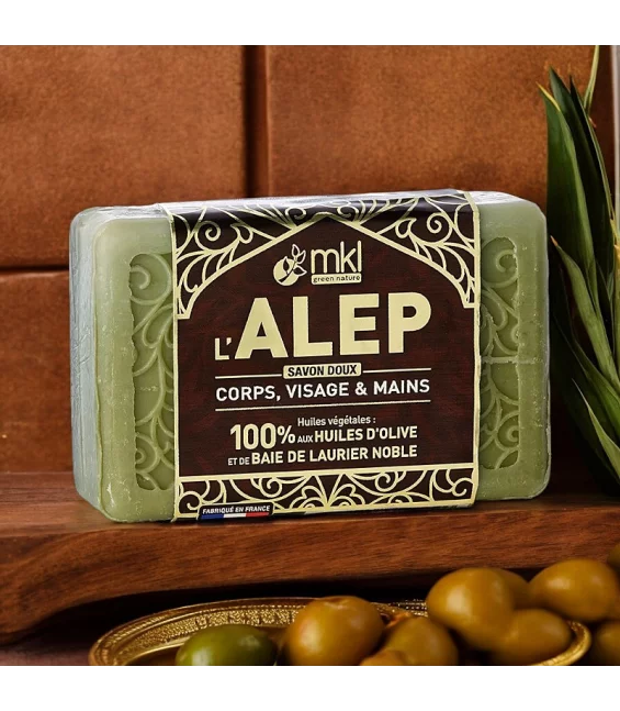 Savonnette d'Alep olive & laurier - 120g - MKL Green Nature