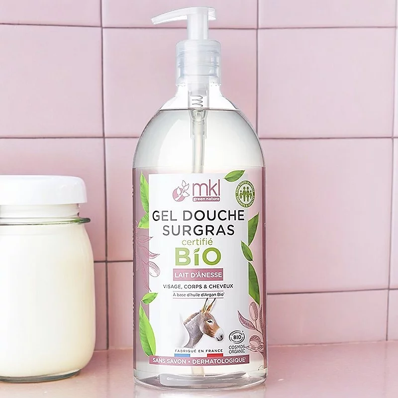 Gel douche BIO lait d'ânesse - 1l - MKL Green Nature