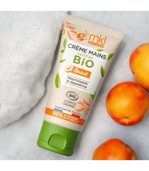 Crème mains nourrissante & réparatrice BIO abricot - 50ml - MKL Green Nature
