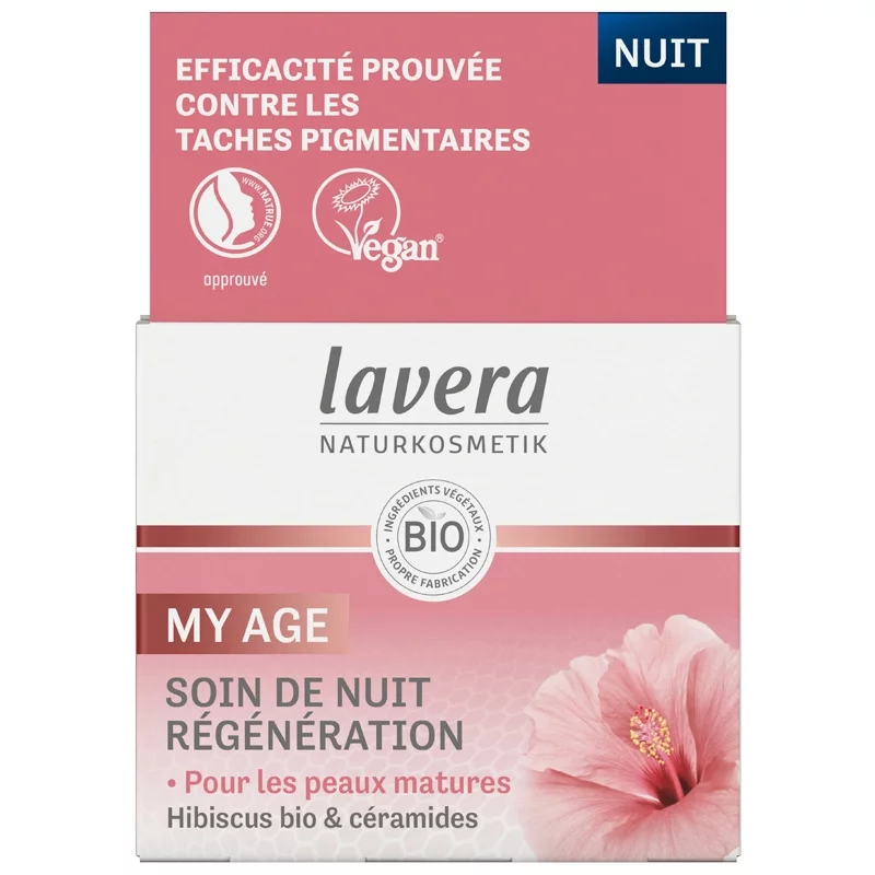 Soin de nuit régénérant BIO hibiscus & céramides - 50ml - Lavera