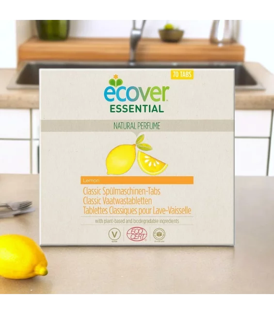 Tablettes classiques lave-vaisselle citron écologiques - 1,4kg - Ecover
