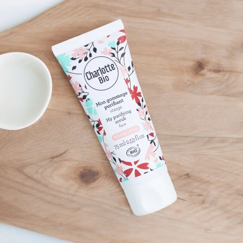 Mon gommage visage purifiant poudre de riz BIO - 75ml - Charlotte Bio
