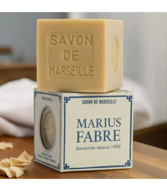 Savon de Marseille blanc pour le linge - 400g - Marius Fabre