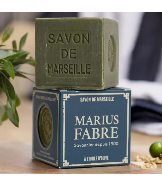 Grüne Marseiller Seife mit Olivenöl - 400g - Marius Fabre