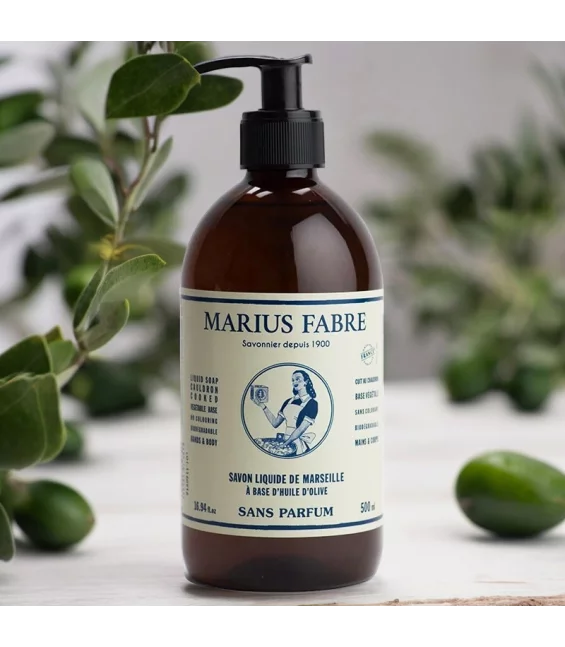 Flüssige Marseiller Seife ohne Parfüm - 500ml - Marius Fabre