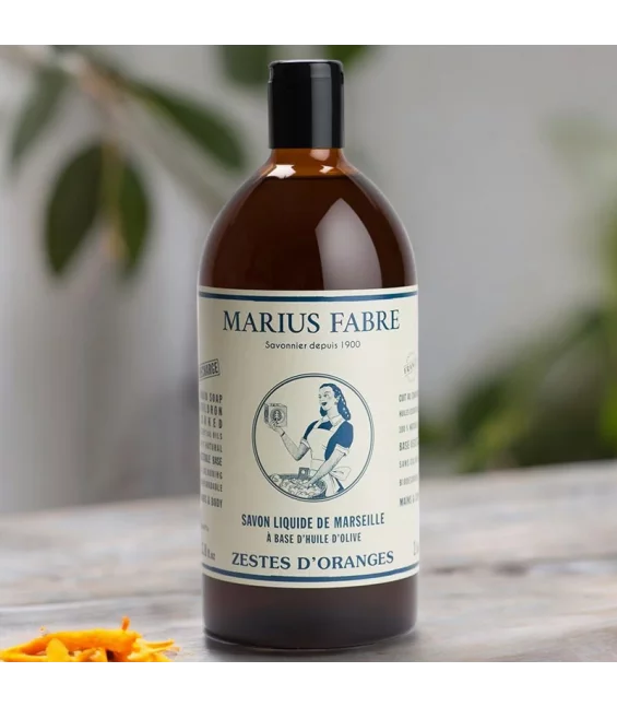 Marseiller Flüssigseife mit Orangenschalen - 1l - Marius Fabre