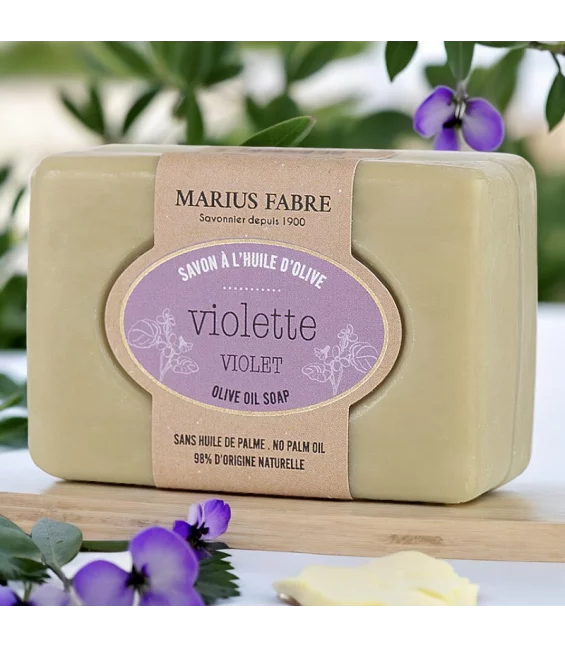 Savonnette à l'huile d'olive & à la violette - 100g - Marius Fabre