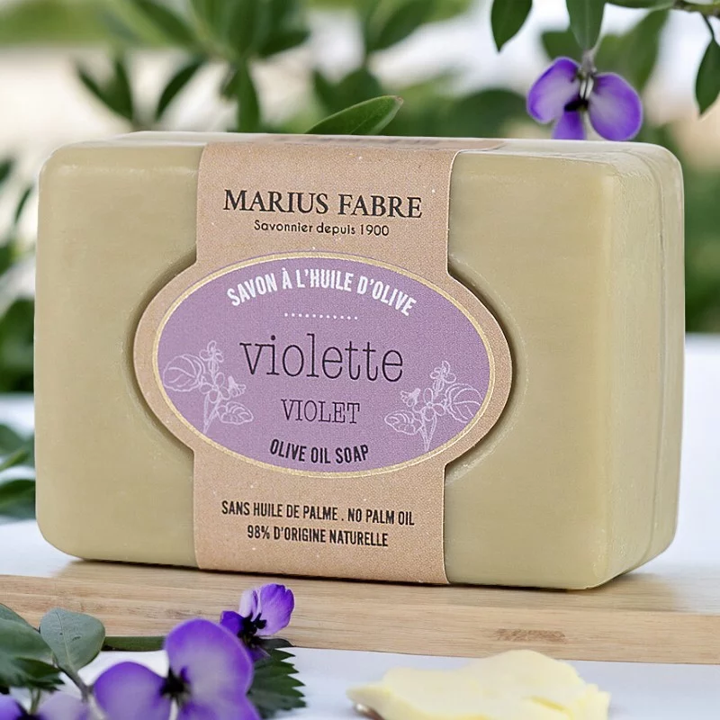 Savonnette à l'huile d'olive & à la violette - 100g - Marius Fabre