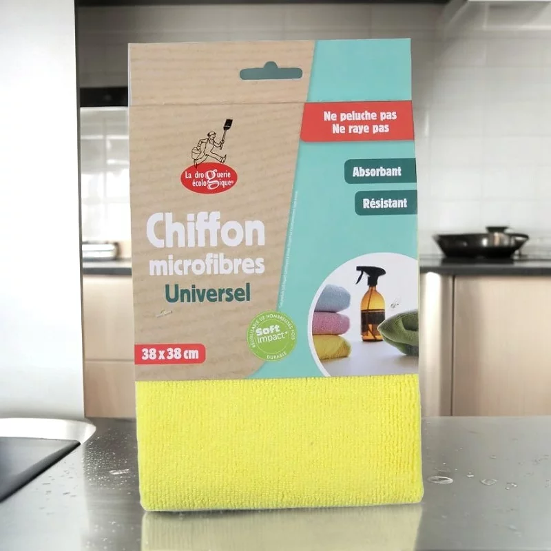 Chiffon jaune en microfibres universel - La droguerie écologique