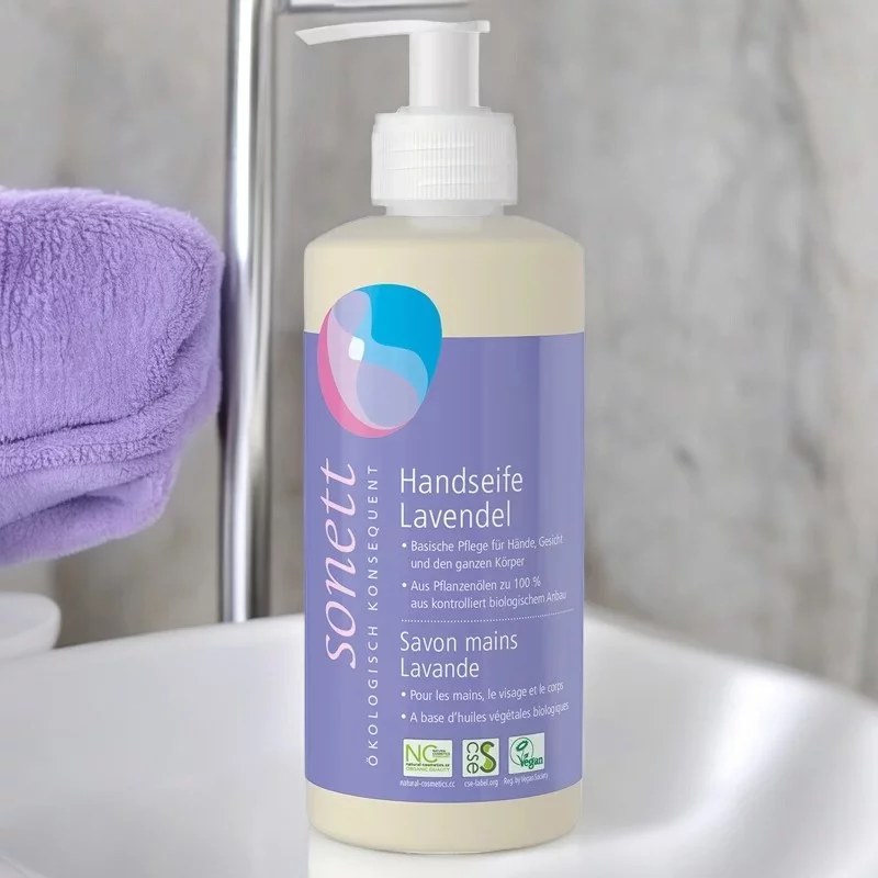 Flüssigseife für Hände, Gesicht & Körper Lavendel Öko - 300ml - Sonett