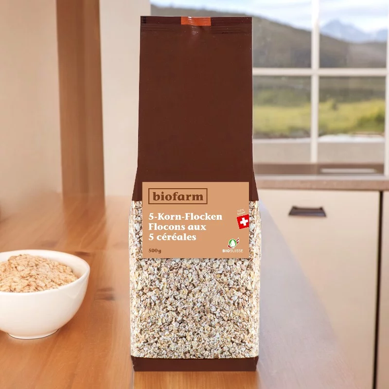 BIO-5-Korn-Flocken Schweiz - 500g - Biofarm