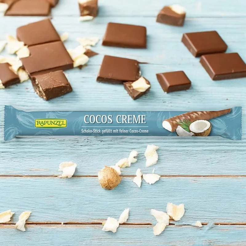 Stick chocolat au lait fourré à la crème de coco BIO - 22g - Rapunzel