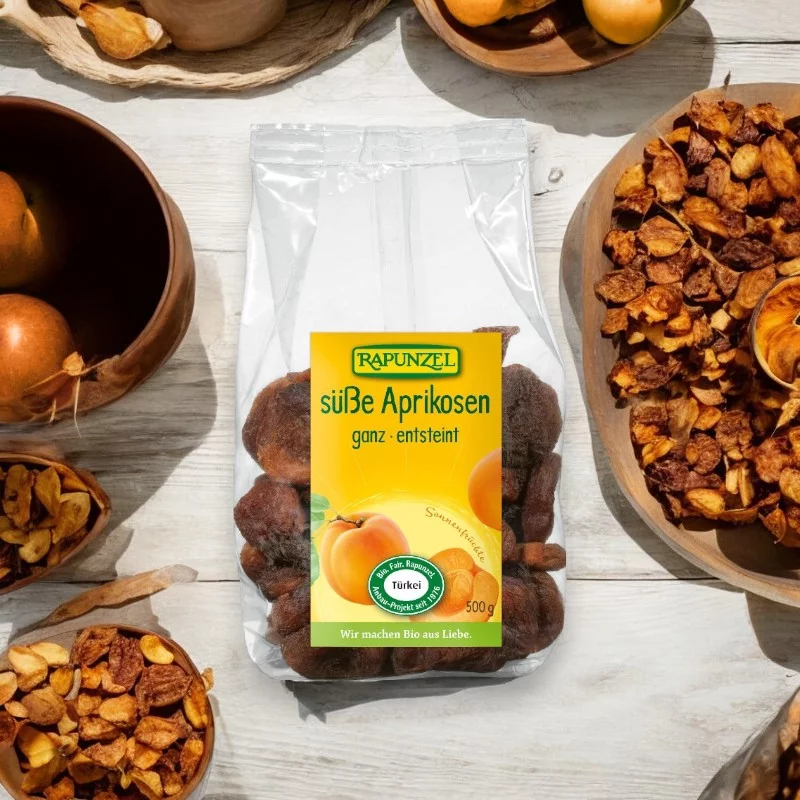 Abricots secs entiers & dénoyautés BIO - 500g - Rapunzel