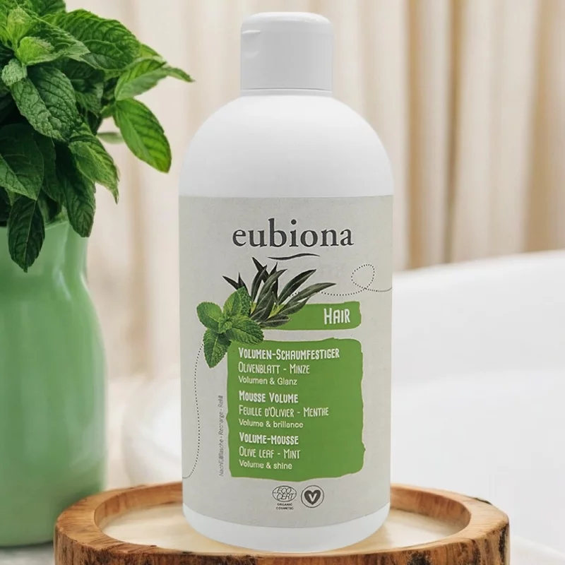 Mousse volume BIO feuille d'olivier & menthe - 500ml - Eubiona