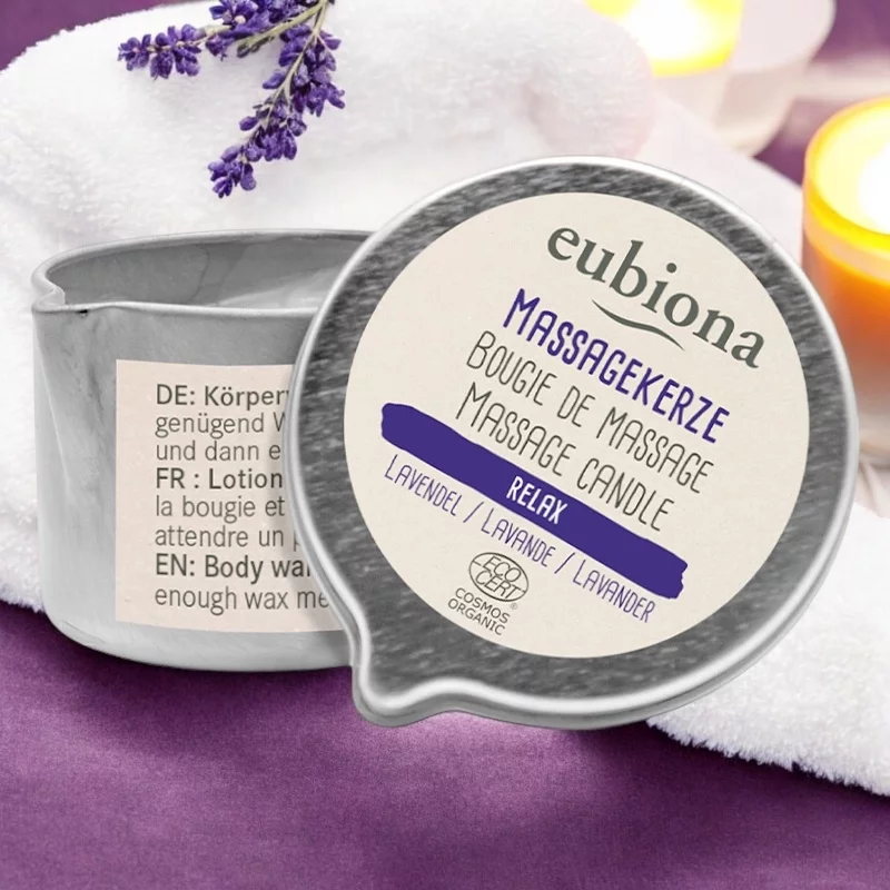 Bougie de massage relax BIO lavande - 50ml - Eubiona