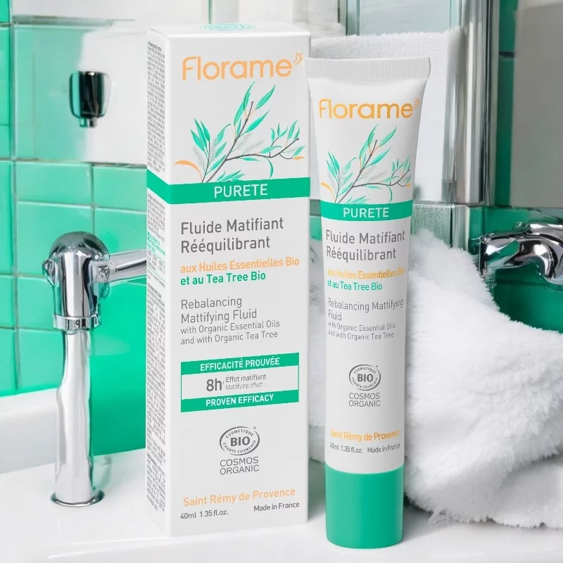 Mattierendes ausgleichendes Fluid Tea Tree & Hamamelis BIO - 40ml - Florame