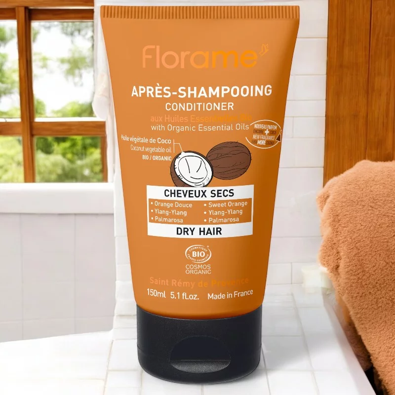 Après-shampooing cheveux secs BIO orange & palmarosa - 150ml - Florame