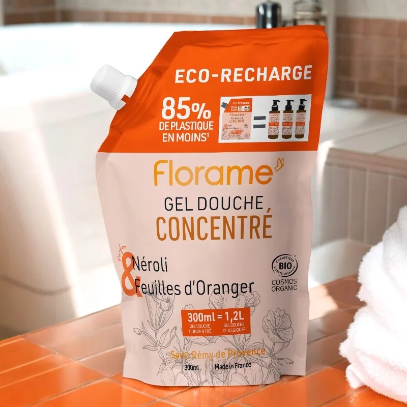 Recharge gel douche concentré BIO néroli - 300ml - Florame