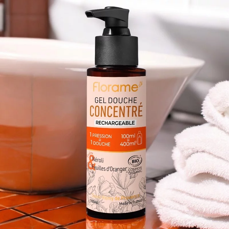 Gel douche concentré BIO néroli & feuilles d’oranger - 100ml - Florame