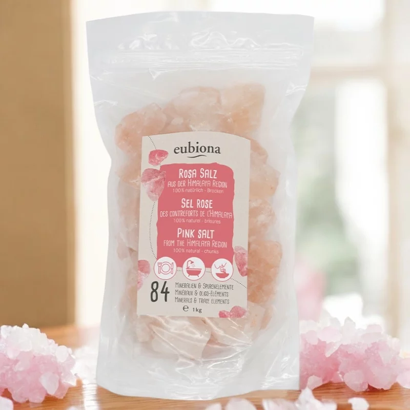 Sel rose de l'Himalaya en brisures - 1kg - Eubiona