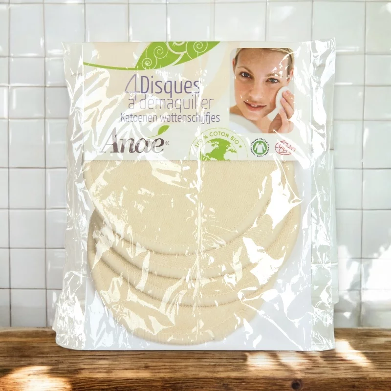 Waschbare Make-up Entfernerpads aus BIO-Baumwolle - 4 Stück - Anaé