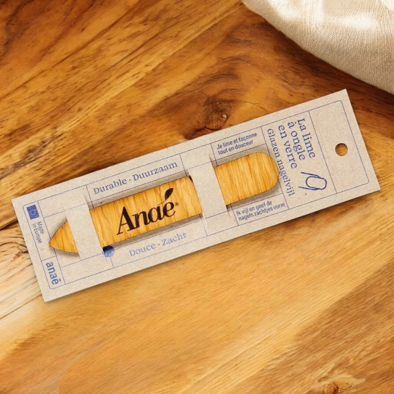 Kleine Nagelfeile aus Glas mit Holzetui - Anaé