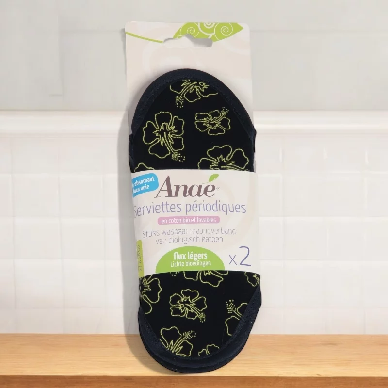 2 Waschbare BIO-Damenbinden Ibis Mini für leichte Blutungen - Anaé