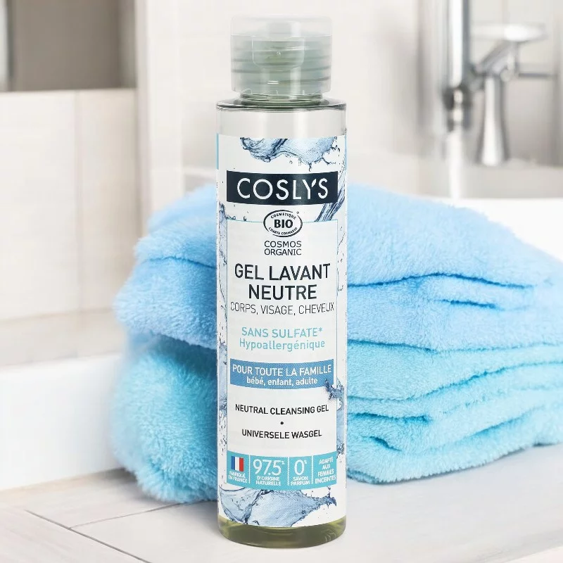 Neutrales BIO-Waschgel für Körper, Gesicht & Haar ohne Duft - 100ml - Coslys