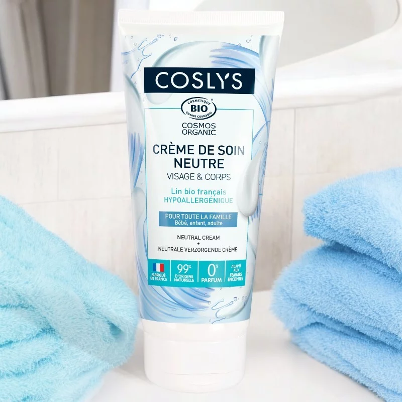 Neutrale BIO-Pflegecreme für Gesicht & Körper ohne Duft - 200ml - Coslys