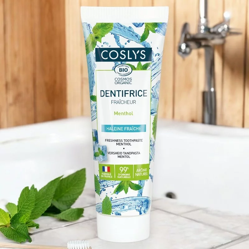 Erfrischende BIO-Zahnpasta Menthol Fluoridfrei - 100g - Coslys