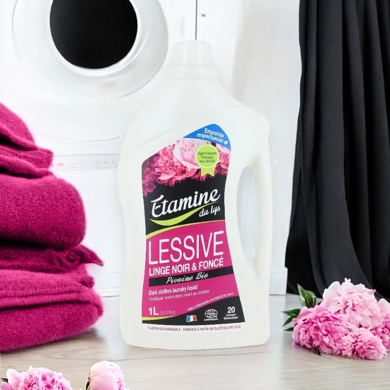 Lessive liquide linge noir & foncé écologique pivoine - 1l - Etamine du Lys