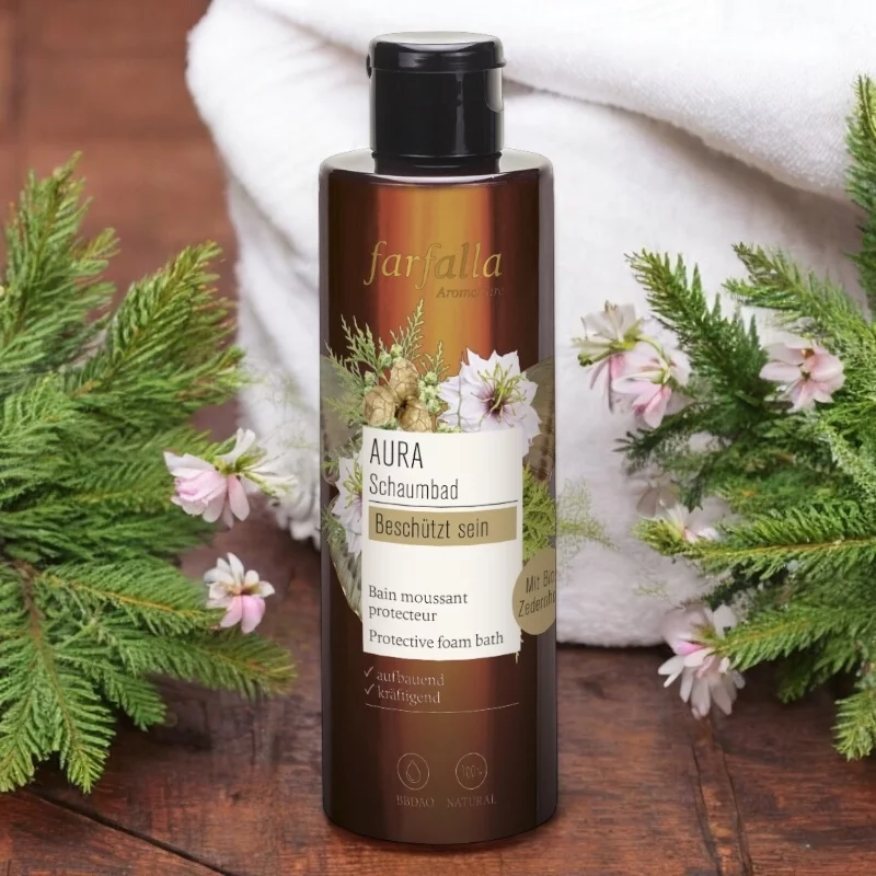 Aura natürliches Schaumbad Zedernholz - 200ml - Farfalla