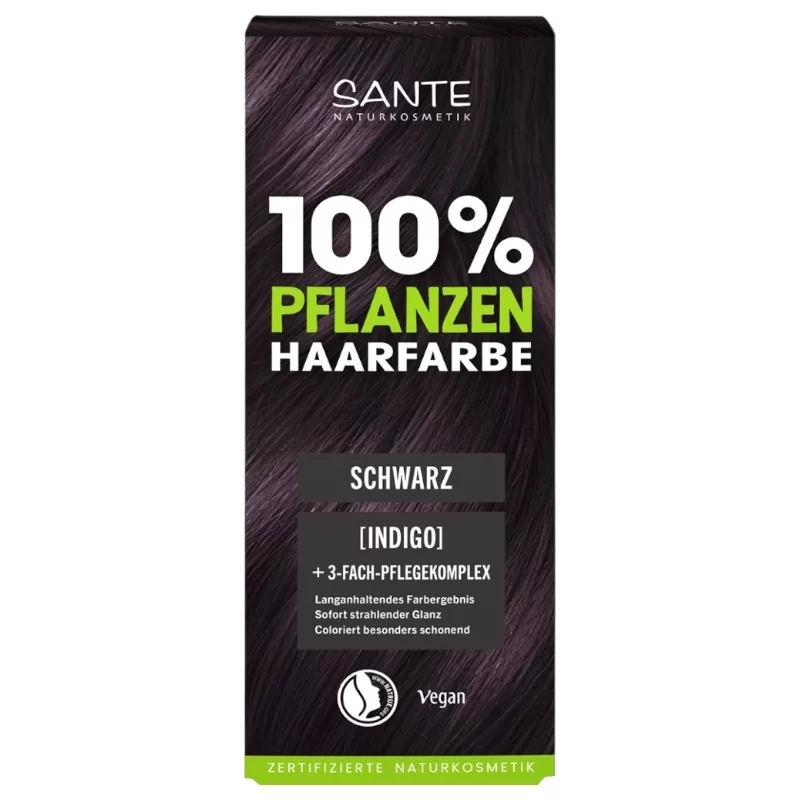 Pflanzliche Haarfärbepulver Schwarz BIO - 100g - Sante