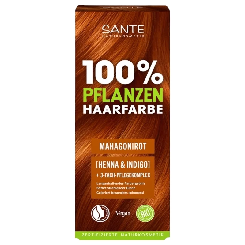 Poudre colorante végétale BIO rouge acajou - 100g - Sante