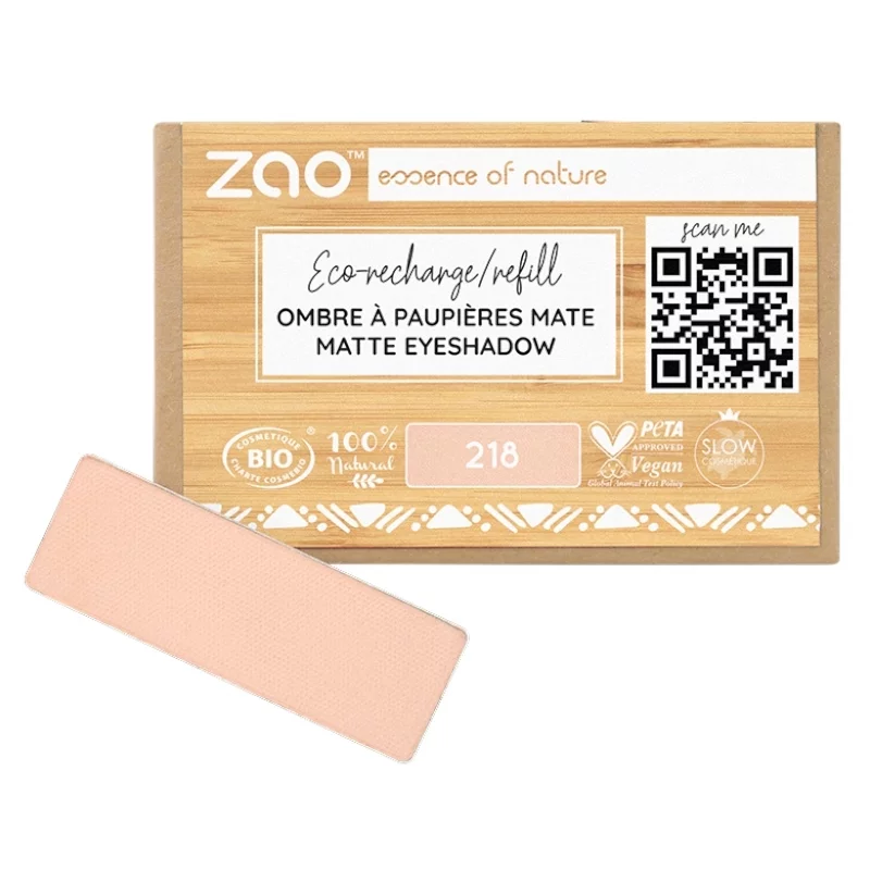 Lidschatten matt Nude Apricot N°218 BIO (Nachfüller) - 1,3g - Zao
